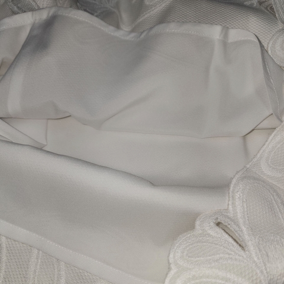 Tahari ASL White Sleeveless V-Neck Mini Dress - Picture 6 of 9